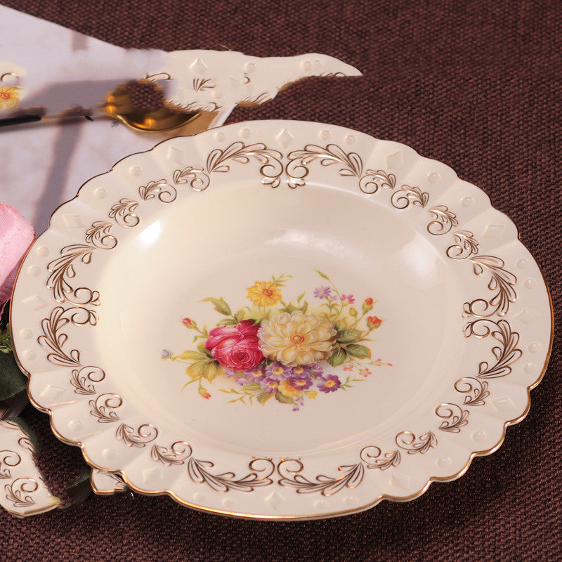 Ceramic Plate Home Creative Round Fruit Plate