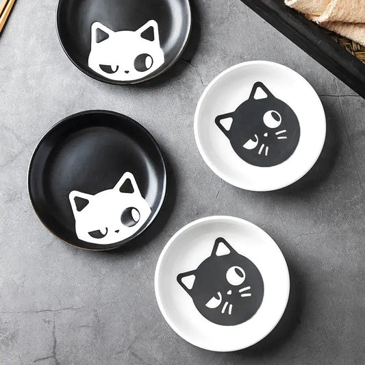 Household Cartoon Cat Ceramic Plate