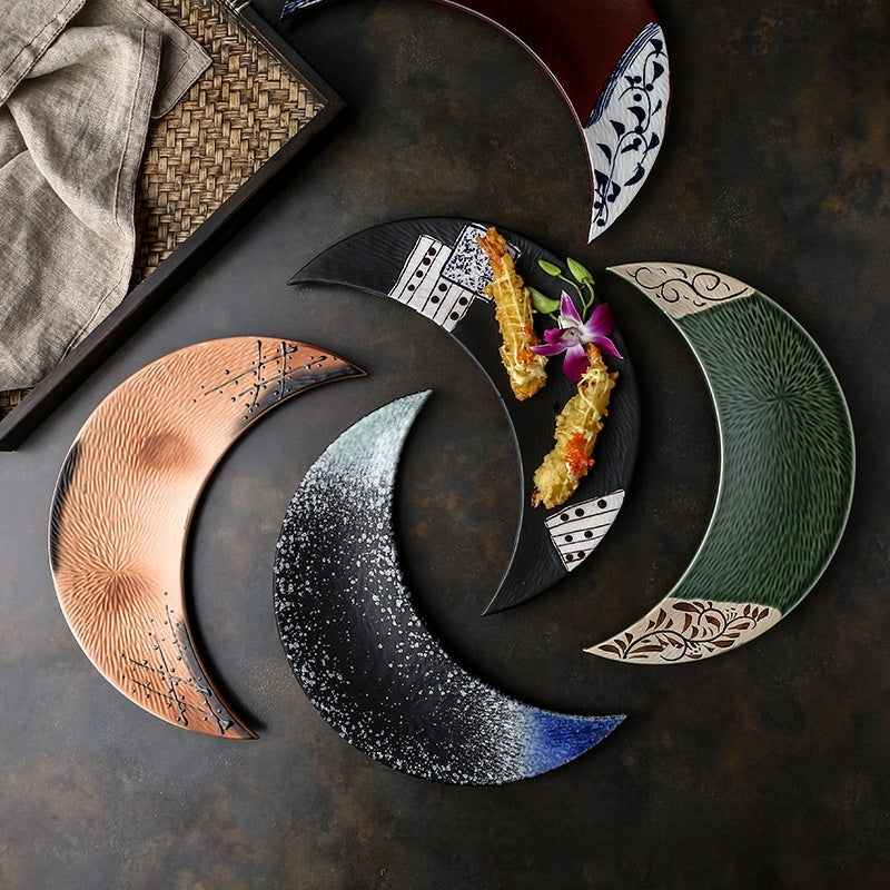 Creative Retro Ceramic Moon Art Plate