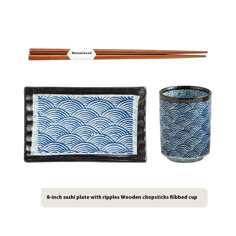 Retro Rectangular Japanese Style Sushi Plate