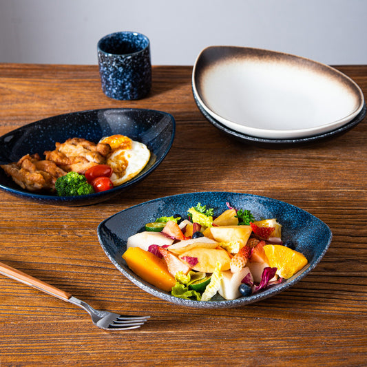Oval Irregular Plate Ceramic Cold Salad Dish