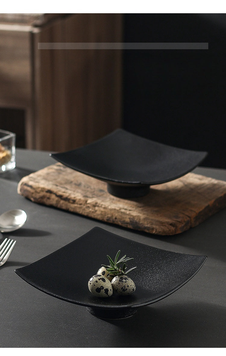 Creative Ceramic Black Square Plate
