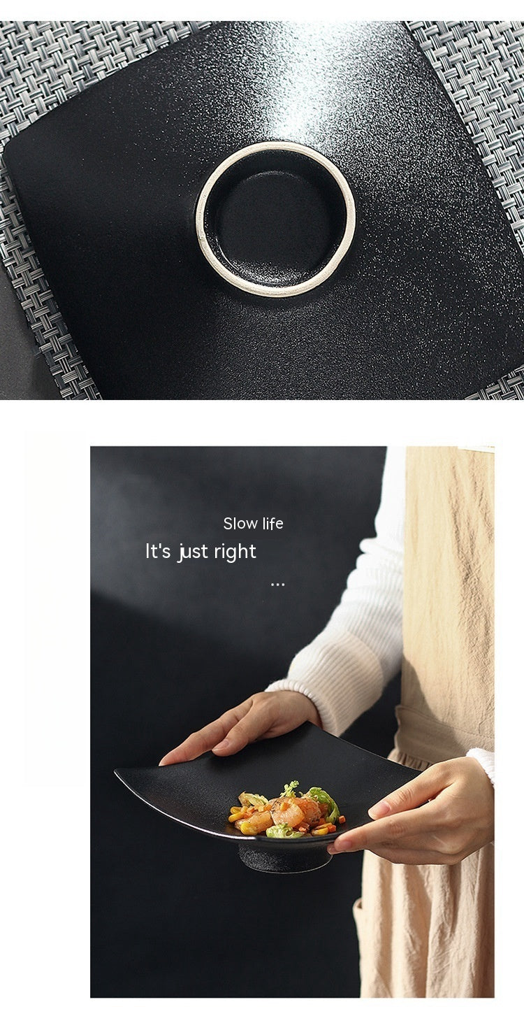 Creative Ceramic Black Square Plate