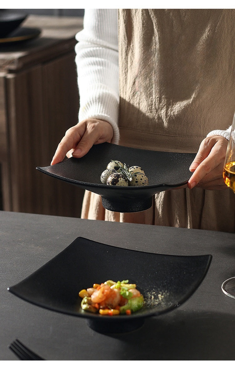 Creative Ceramic Black Square Plate