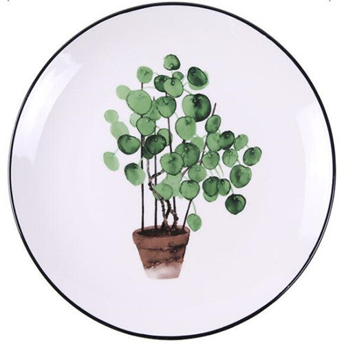 Green Plant Ceramic Plate Cartoon Fruit Plate