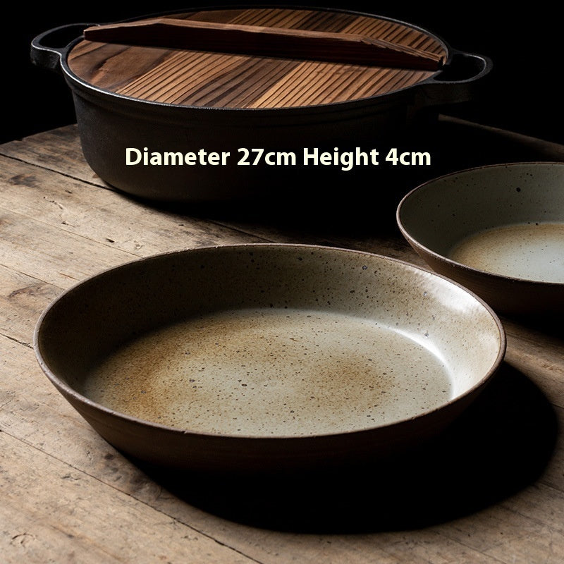 Handmade Pottery Retro Bowl Plate