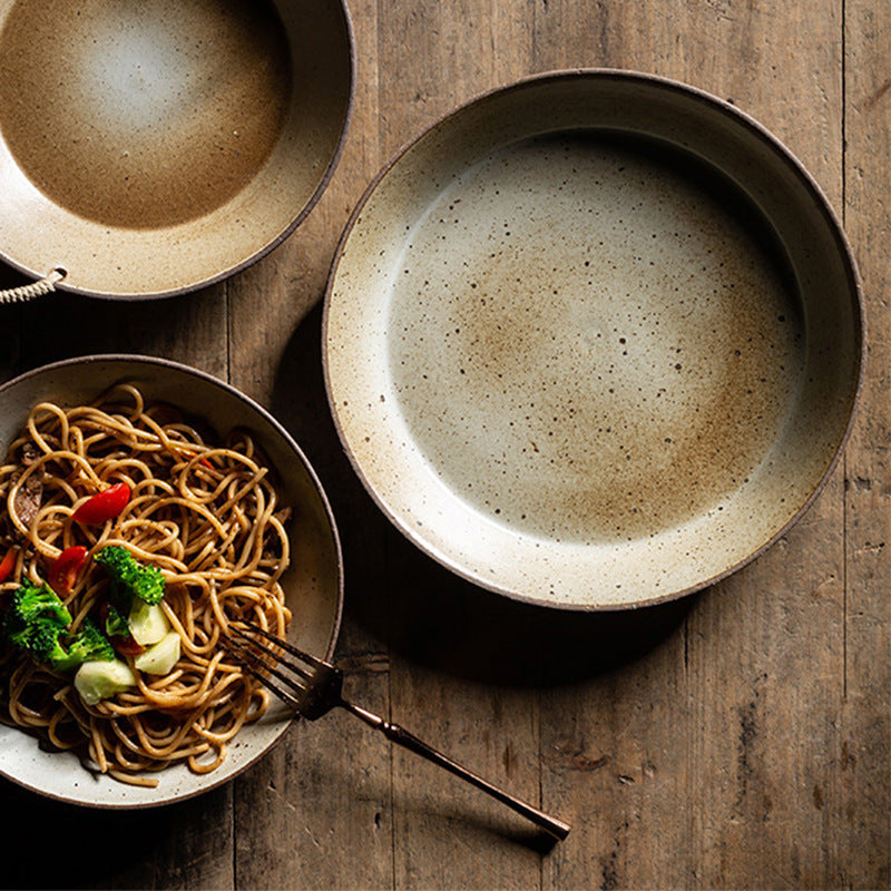 Handmade Pottery Retro Bowl Plate