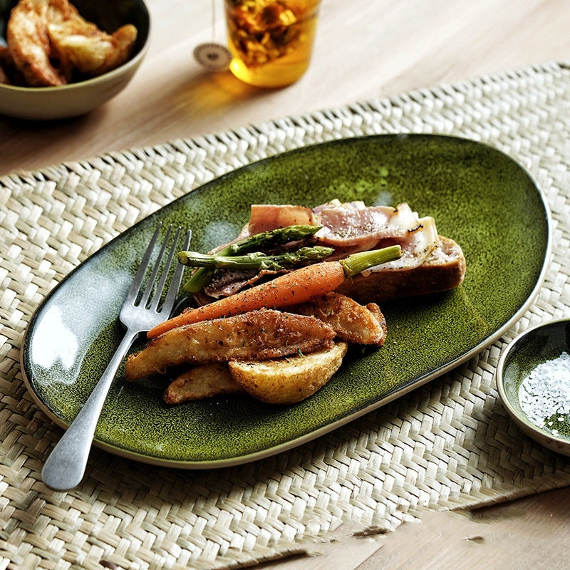 Retro Ceramic Plate Home Creative Irregular Plate