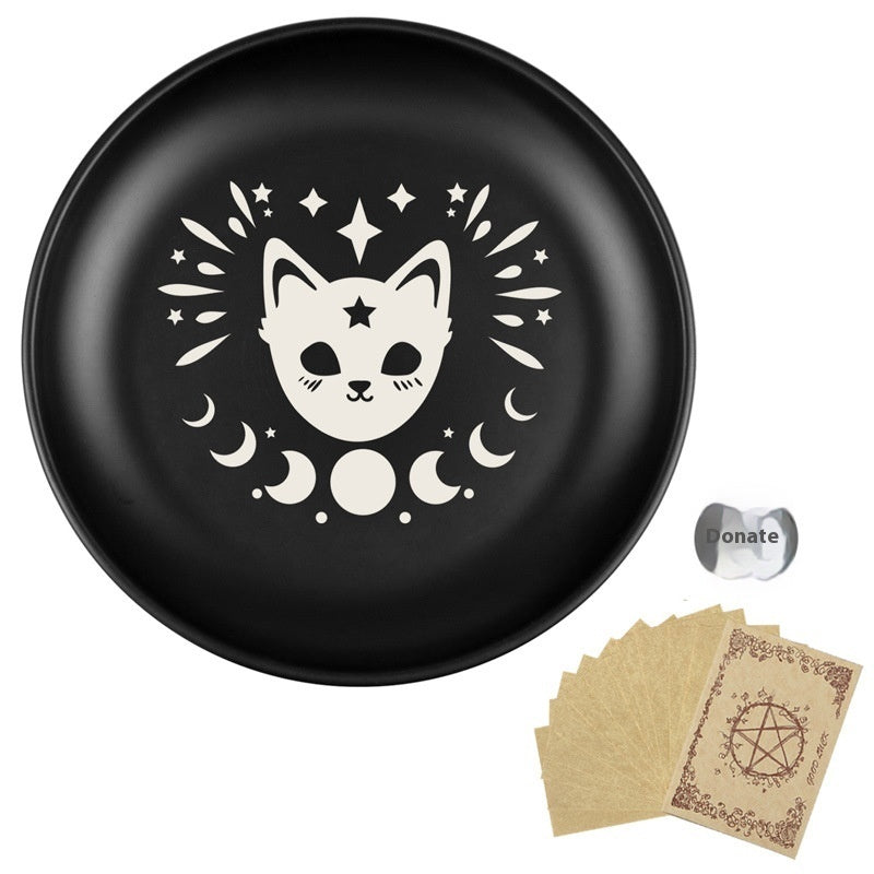 Black Cat Pattern Ceramic Round Plate