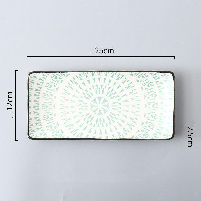 Sushi Plate Underglaze Color Rectangular Plate