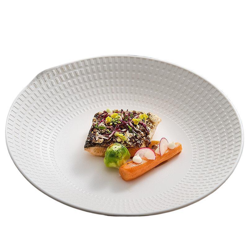 Household Black And White Ceramic Plate