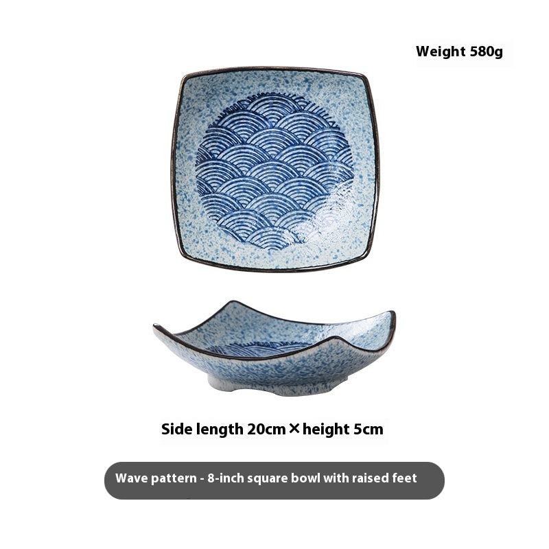 Special-shaped Four-corner Creative Simple Ceramic Bowl