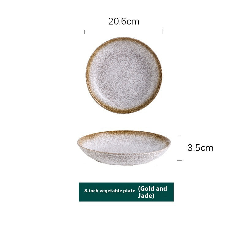 Retro Domestic Underglaze Porcelain Dinner Plate