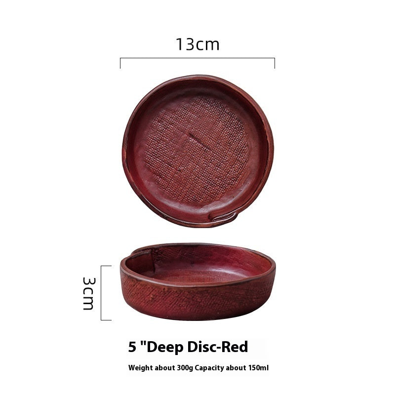 Retro Ceramic Deep Plates Creative Household Plate