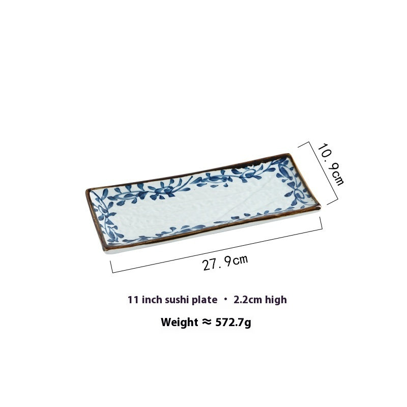 Ceramic Long Plate Rectangular Dessert Snack Plate