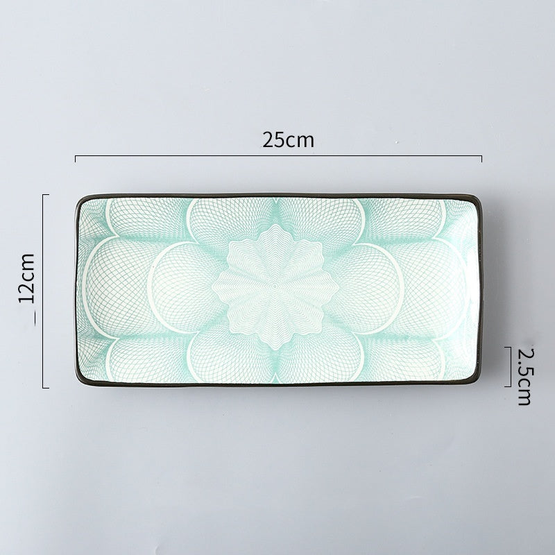 Sushi Plate Underglaze Color Rectangular Plate
