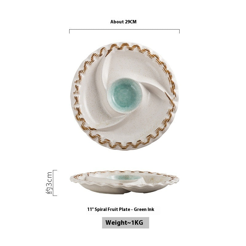 Three Grids Creative Ceramic Plate