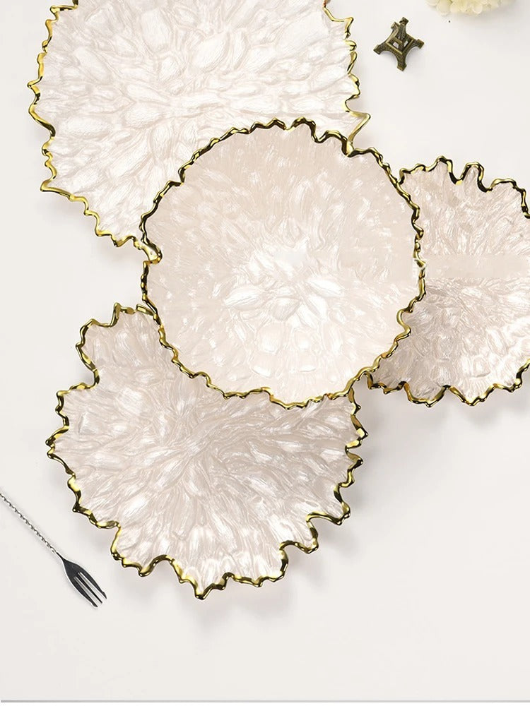 Nordic Style Golden Edge Maize Leaf Plate