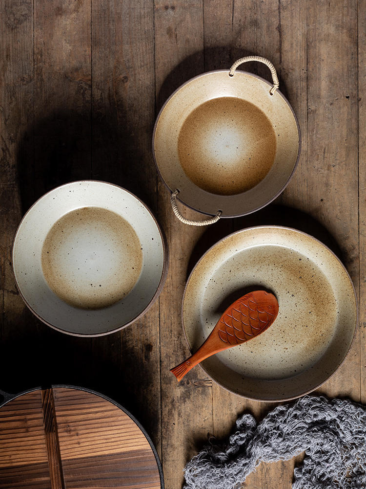 Handmade Pottery Retro Bowl Plate