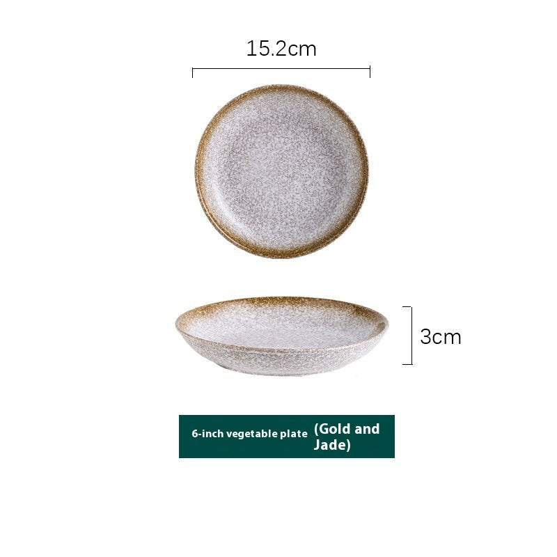 Retro Domestic Underglaze Porcelain Dinner Plate