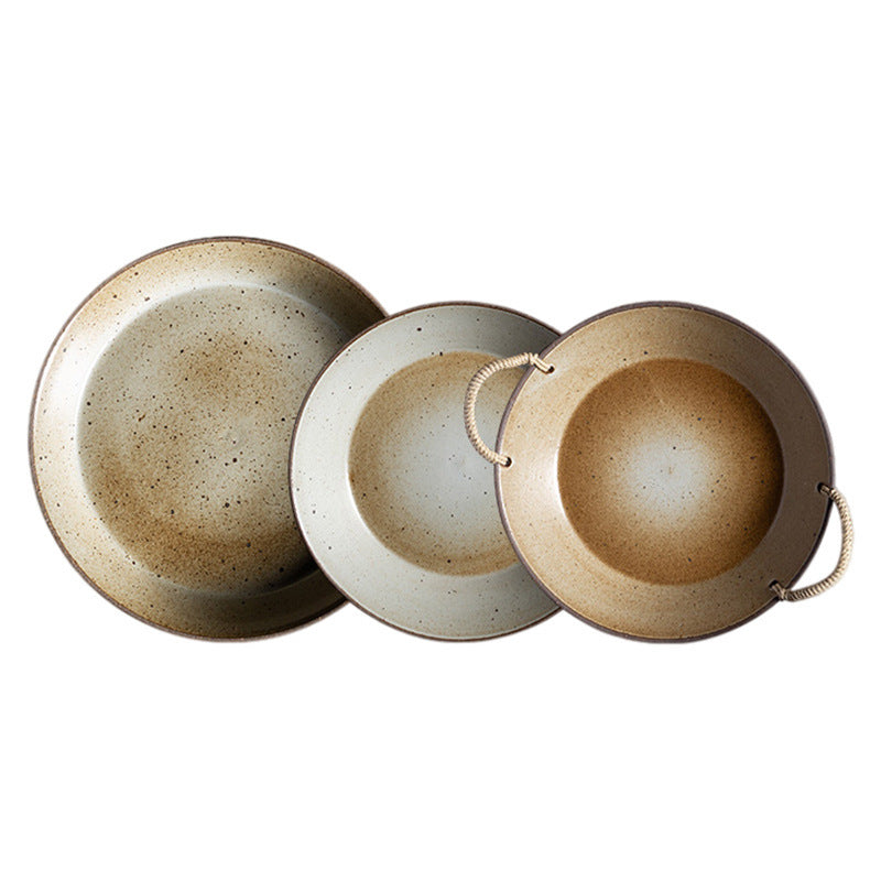 Handmade Pottery Retro Bowl Plate