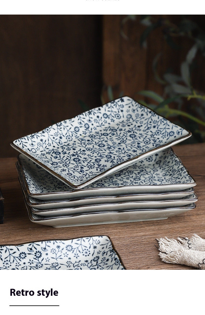 Ceramic Rectangular Antique Tableware Plate