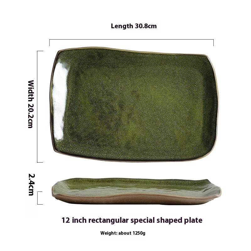 Retro Ceramic Plate Home Creative Irregular Plate