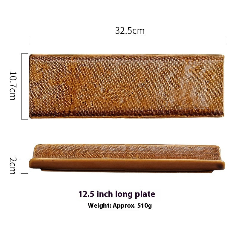 Long Plate Creative Ceramic Underglaze Dish