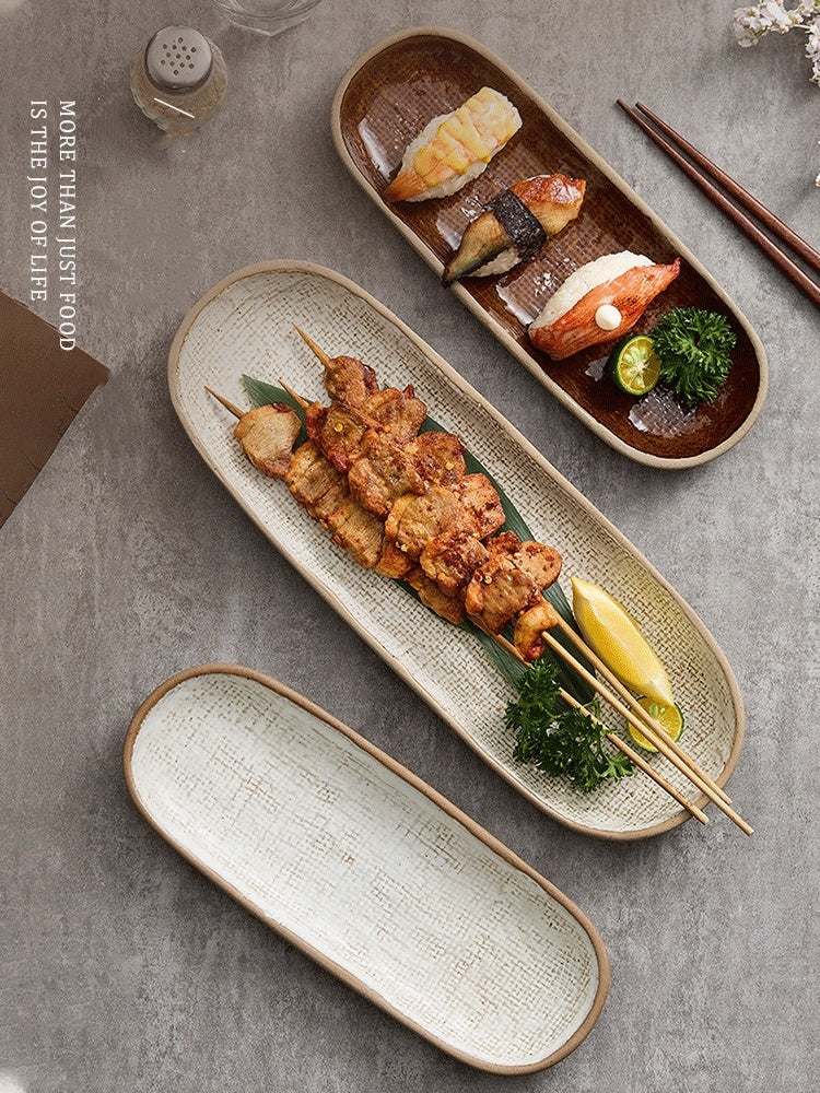 Retro Rectangular Ceramic Tableware