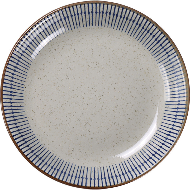 Vintage Ceramic Tableware Hand Painted Underglaze Plate