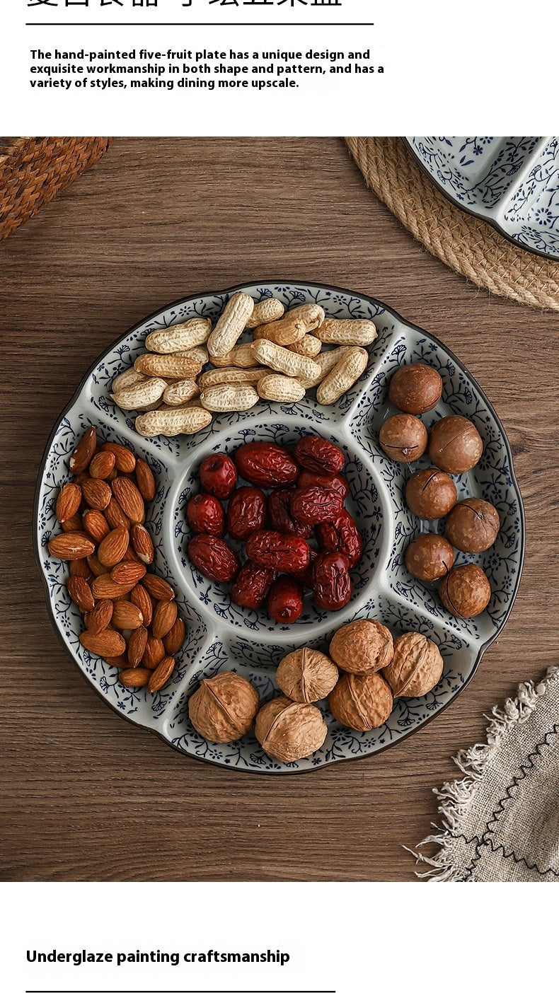 Five-grid Ceramic Restaurant Hotel Plate