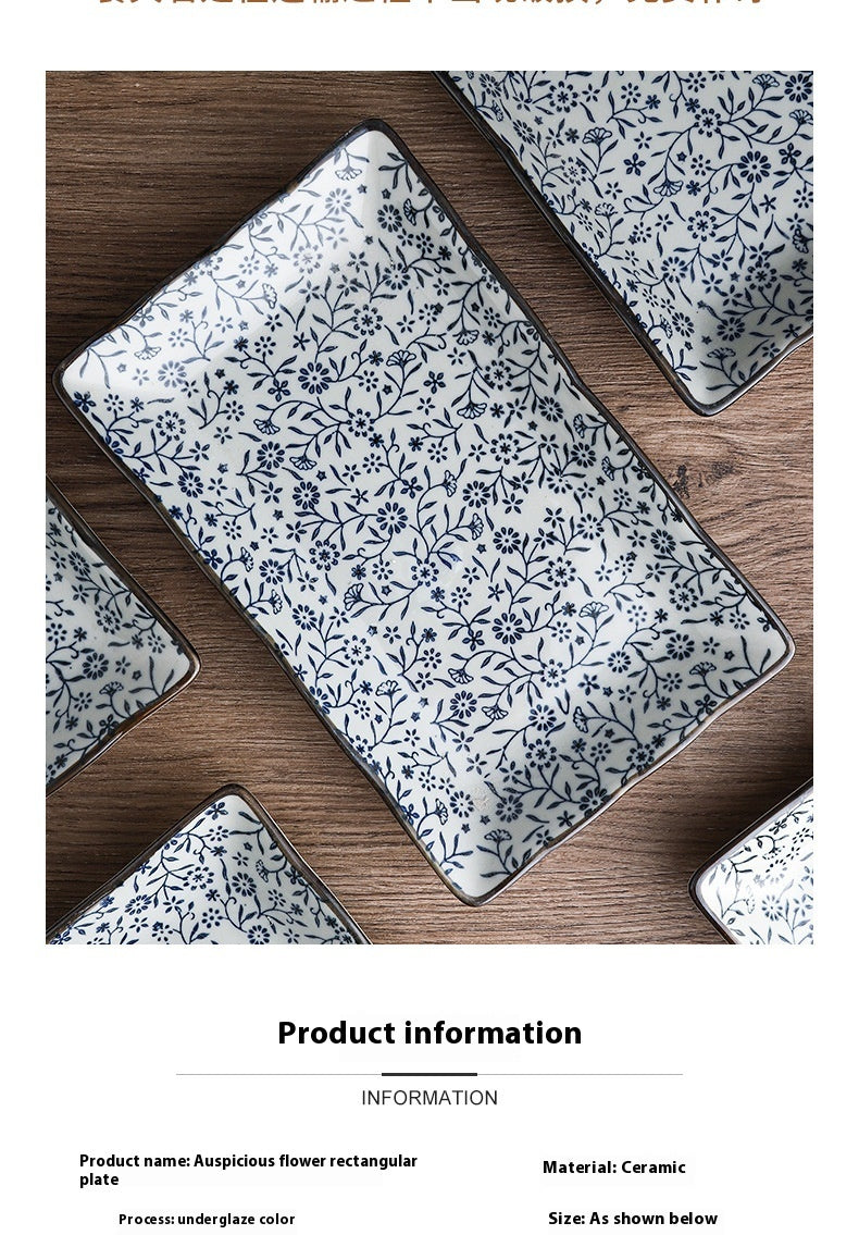 Ceramic Rectangular Antique Tableware Plate