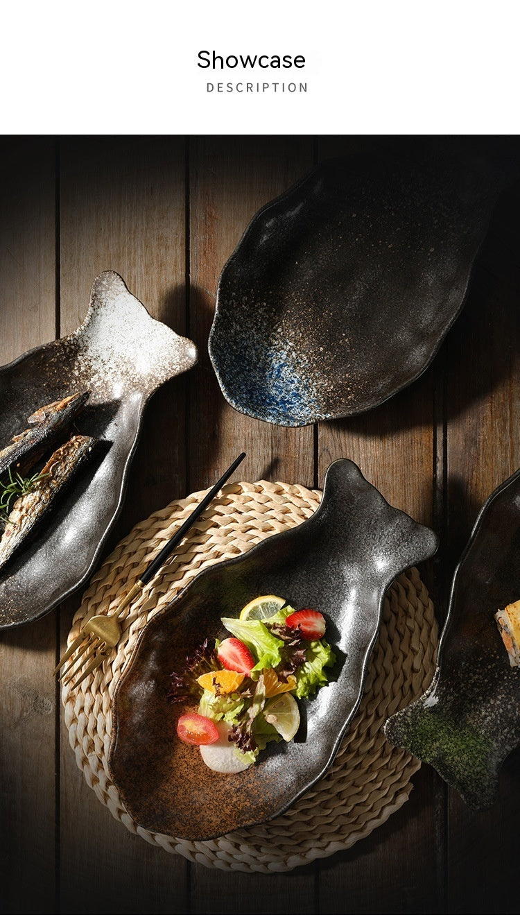 Household Fish Pattern Ceramic Plate