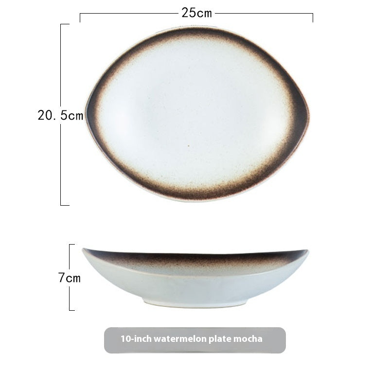 Oval Irregular Plate Ceramic Cold Salad Dish