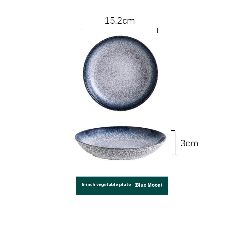 Retro Domestic Underglaze Porcelain Dinner Plate