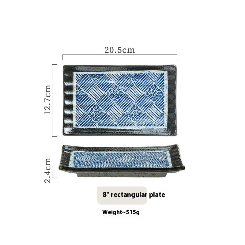 Retro Rectangular Japanese Style Sushi Plate
