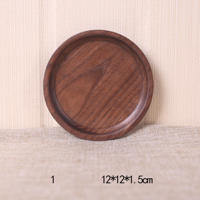 Japanese Style Wooden Black Walnut Plate