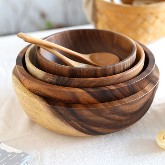 Natural Elegance Wooden Serving Bowl