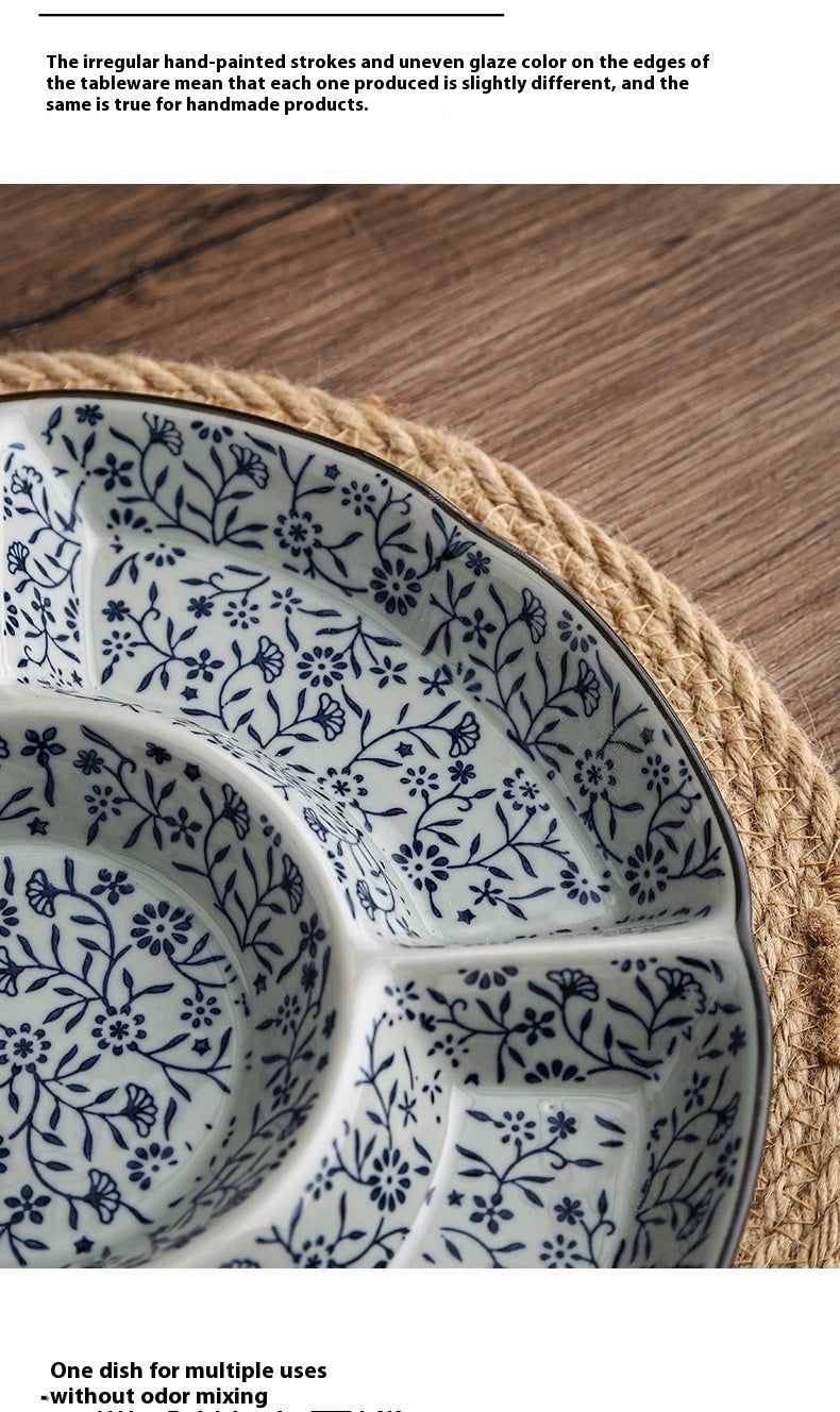 Five-grid Ceramic Restaurant Hotel Plate