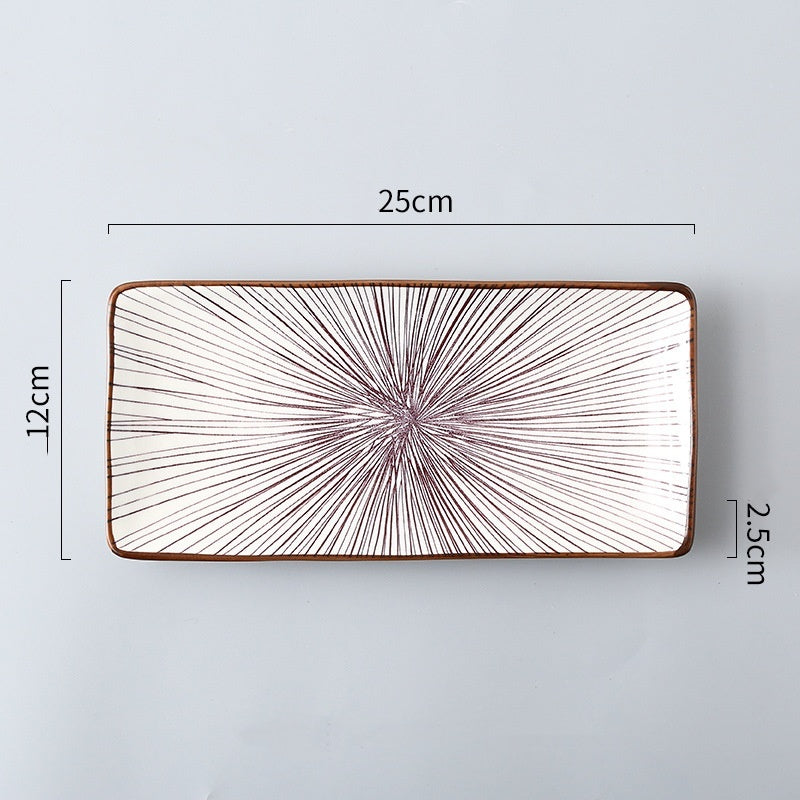 Sushi Plate Underglaze Color Rectangular Plate