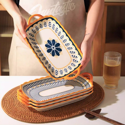 Ceramic Double Handle Plate