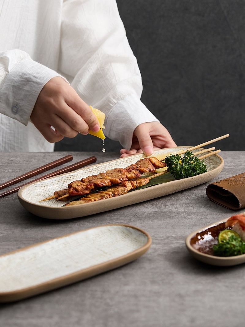 Retro Rectangular Ceramic Tableware