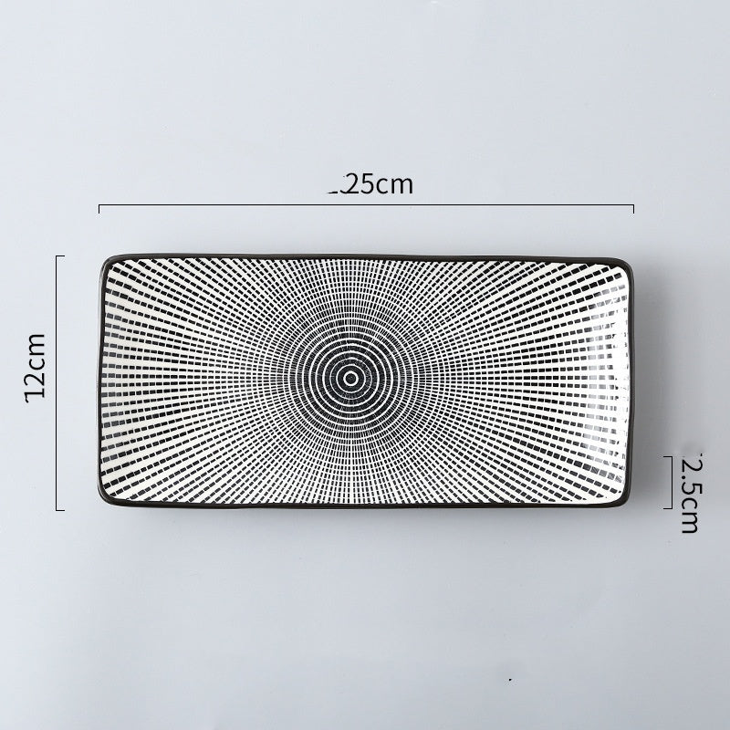 Sushi Plate Underglaze Color Rectangular Plate