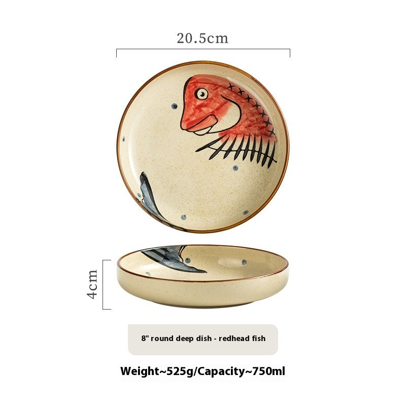 New Homehold Japanese Cat Plate Ceramic Plate