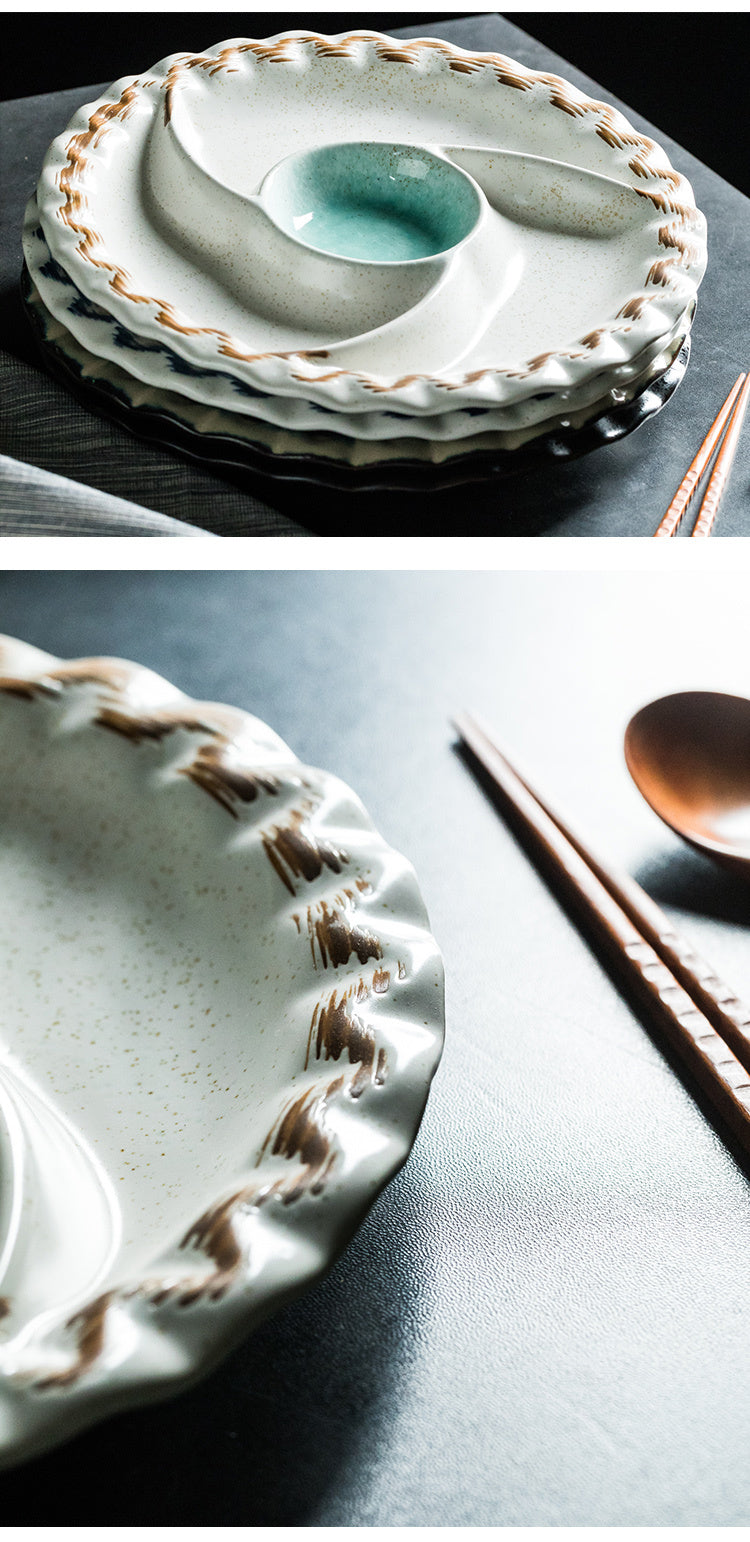 Three Grids Creative Ceramic Plate