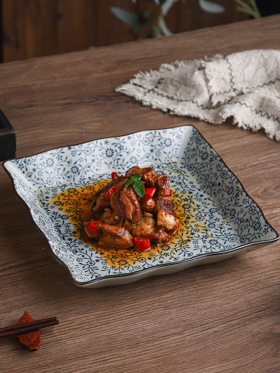 Deep Square Ceramic Plate