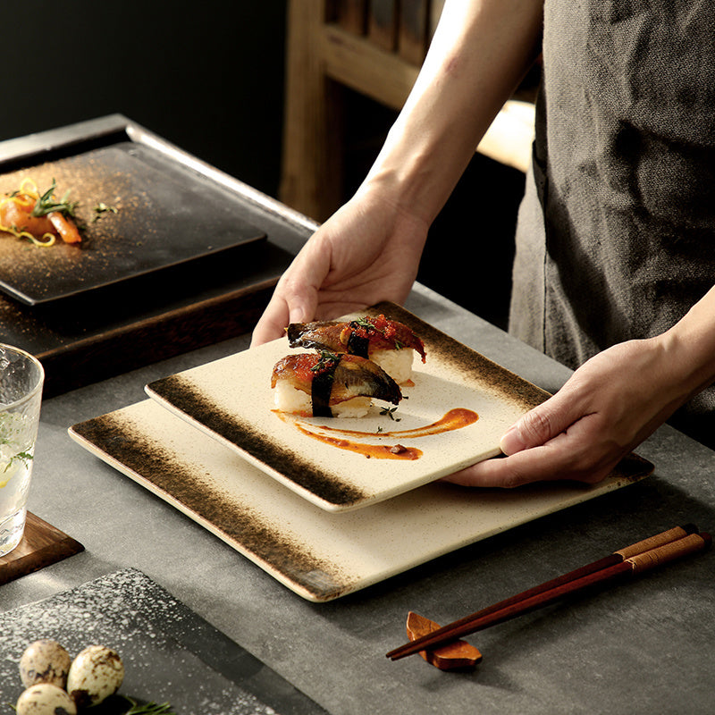 Square Colored Ceramic Plate