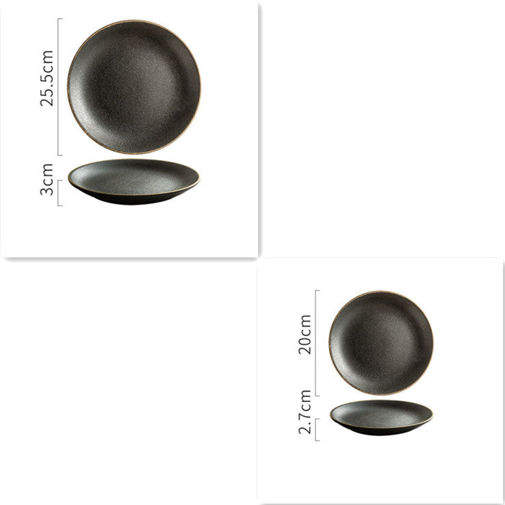 Creative Frosted Black Ceramic Plate