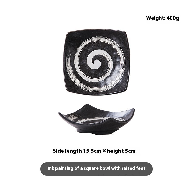 Special-shaped Four-corner Creative Simple Ceramic Bowl