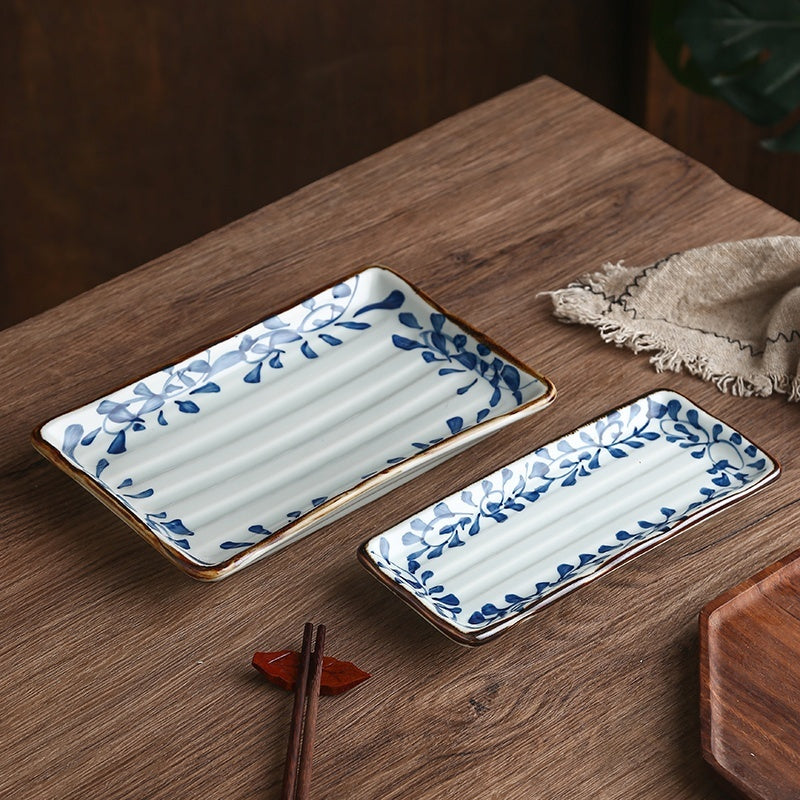 Ceramic Horizontal Long Plate Rectangular Dish Tableware